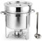 WSHA Suppen Chafing Dish, Edelstahl 11 L Marmite Chafer Suppenwärmer mit 35cm Löffel für Chili und Gumbo