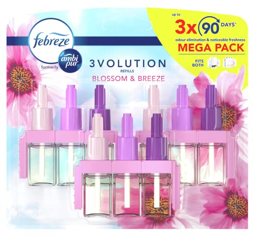 Febreze 3Volution Lufterfrischer, nachfüllbar, 3 x 20 ml , Blossom & Breeze, 3 verschiedene Düfte zum Entfernen von Gerüchen (Verpackung kann variieren)