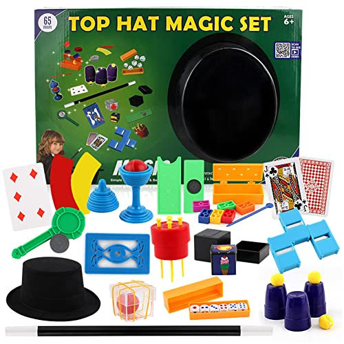 Kinder Zauberkasten Magic Zauberhut, Neuheit Magie Requisiten Zauber Tricks Geburtstag Magier Junge Mädchen, Zauberkasten für Kinder ab 6+ Jahre und Einsteiger