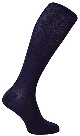 Steven Mens Knee High Merino Wool Socks Winter Long Length Boot Socks (9-11, Navy)