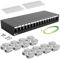 HB-DIGITAL Panneau de brassage réseau 16 ports 1U + 16 modules Keystone CAT 6a RJ45 femelle pour montage mural compatible avec câble de pose CAT 5e CAT 6 CAT 6a Ethernet LAN DSL noir
