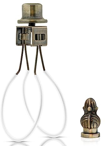 Lampenschirm-Glühbirnen-Clip-Adapter, Lampenschirm-Halter mit Kappe, Endstück und Silikon-Nivellierer, Clip-On-Lampenschirm-Adapter, um den Lampenschirm an Ort und Stelle zu halten (Bronze)