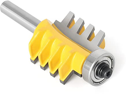 CONROS 1pc 6mm/8mm 1/4 vástago Rail Reversible Finger Joint Pegamento Router bit, Fresa de Madera, Herramientas de carpintería de Cono (Size : 8X34.9mm)