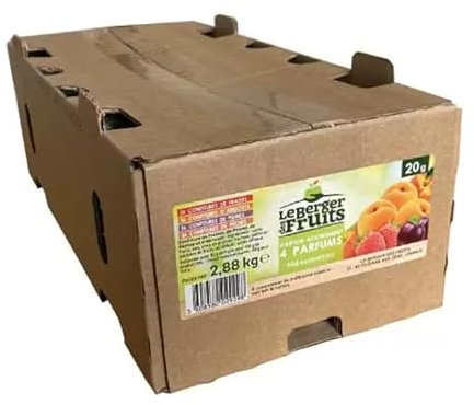 LE BERGER DES FRUITS | 144 barquettes de confiture assortie : prune, pêche, abricot et fraise | portions individuelles de 20 g pour varier les plaisirs au petit déjeuner et au goûter