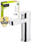 'aquaSu® Waschbeckenarmatur Sanmix Style, Einhebelmischer mit Wasserspar-Kartusche, Waschtischarmatur mit Pop-Up-Ventil, Keramikkartusche, Montage von oben, Messing-verchromt, 795609