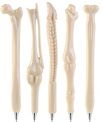 Neuheit Knochen Neuheit Knochen Form 5 Stück Kugelschreiber Kugelschreiber Knochen Design Form Blau Tinte Kugelschreiber Knochen Design Ballpiont für Krankenschwester Doktor Künstler Büro Geschenk
