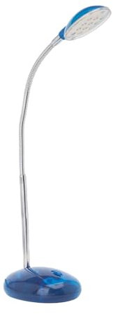 Lightbox blaue Basic LED Schreibtischlampe - 32 cm Höhe - funktionale Tischleuchte mit einstellbaren Arm & Schalter - fürs Büro - 2 W, 140 lm, 6500 K - aus Kunststoff/Metall