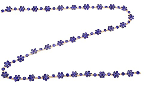 1,5 Cm Breit, 1 Yard Blumen-Strasskette, Niedliche Sonnenblumen-Strasskette, Geeignet für DIY-Schmuckherstellung, Basteln, Blumenkette, (Königsblaue Diamantkette mit kleinen