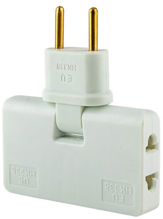 Regleta-Ladrón Enchufe Plano de 3 Tomas con Cabezal Giratorio - Diseño de Ladrón Extraplano Ideal para Espacios Reducidos - Adaptador Americano y Europeo - 250V y 10A (1)