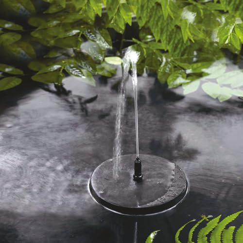 Sunjet 150 Solar Powered Pond Fountain - Suction Mounted or Floating Submersible Outdoor Garden Pond Pump Water Feature with 3 Spray Head Attachments – Oxygenates & Circulates Water