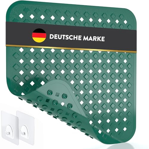 BAMONDO Duschmatte rutschfest & Hautsensitiv (dunkelgrün) 53x53 cm - Antirutschmatte Dusche maschinenwaschbar - Duscheinlage rutschfest BPA frei - Rutschmatte Dusche, Rutsch Einlage Dusche