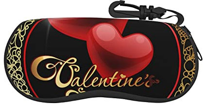 shrukkQQ Custodia per occhiali da sole ultra leggera, da viaggio, con clip per cintura, San Valentino., Taglia unica