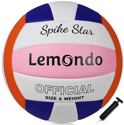 Lemondo Volleyball PU Weich Beachvolleyball Soft Wasserfest mit Pumpe Indoor Outdoor Wasserball Ball für Spiel Training Strand Bälle Bunt(mit Pumpe)