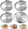 BYZESTY Platos de Acero Inoxidable, 4 Piezas Platos Redondos de Acero Inoxidable, Plato de Barbacoa, Juego de Platos de Camping de Acero Inoxidable, para Picnic, Hogar, Camping al Aire Libre, 20 cm