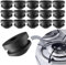 Pyroclasia 16PCS Topfträgergummis Gasherd Gummipuffer Gummistopfen Rostgummifüße Topfträger Gummi für Topfstützen mit 5mm Stäben 5 mm für Dometic, Smev und Thetford(Schwarz)