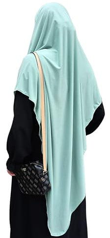 Yaqeen Jersey Khimar Langer Hijab für Muslima, Diamantschliff, Kopftuch, Lycra, Gebetskleid, muslimische Schals, pistazie, Einheitsgröße