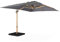 Alice's Garden - Parasol déporté rectangulaire gris 3x4m. mât effet bois + Dalles à lester 50x50cm