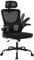 WOLTU Bürostuhl ergonomisch, Schreibtischstuhl mit Schaukelfunktion, Verstellbare Kopfstütze, umkehrbare Armlehnen，Lendenwirbelstütze Arbeitsstuhl für Büro, Bürostühle 150 kg, Schwarz
