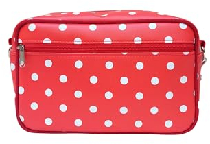 Lenkertasche Fahrradtasche aus bedruckter Plane, mit abnehmbarem Schultergurt, für Frauen Wasserdicht Bike Bag - Design Lunares rot