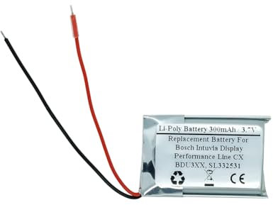 300 mAh, 3,7 V Ersatzakku, kompatibel mit Bosch Intuvia Display, Performance Line CX, BDU3XX, SL332531 Elektro-Bike-Bildschirm, AHB502030, 0502030