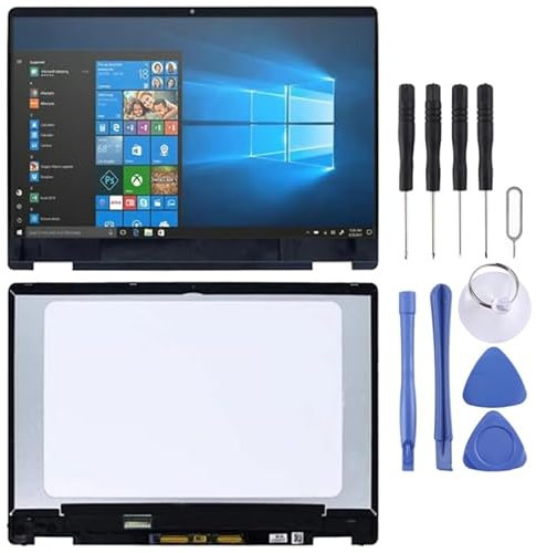 Piezas de Repuesto para computadora porttil de PC para HP Pavilion X360 14 DH 14M-DH 1001DX FHD 1920X1080 Digitante de Pantalla LCD Conjunto Completo con Marco (Negro) Accesorios