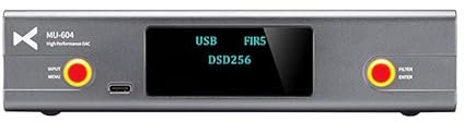 xDuoo MU604 Dac de alto rendimiento Dac digital de gama alta para amplificadores USB1.0 USB2.0 PCM384KHZ DSD256 HD Coaxial/Óptico/USB Entrada AUX/XLR Salida equilibrada Amplificadores de audio HI-RES