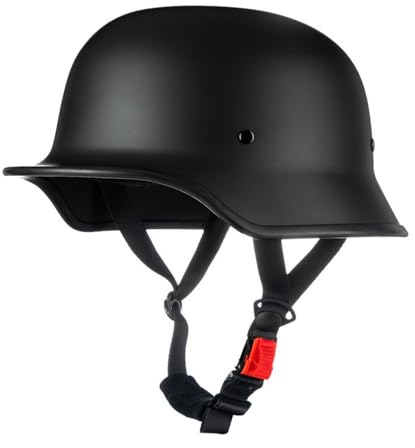 Halbhelme Motorradhelm, Vintage Deutsche Motorrad Halbhelme mit ECE Genehmigt, Brain-Cap Halbschale Roller-Helm, Jet-Helm, Retro, mit Herausnehmbares Innenfutter und Schnellverschlussschnallen(F,M)