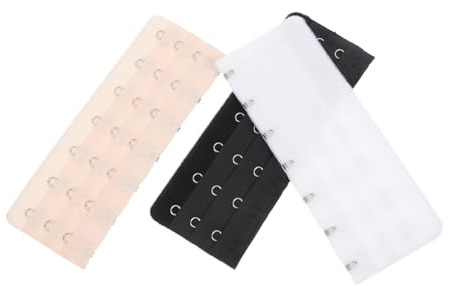 STOBOK 3pcs Stainless Steel Extender Hooks Hook Rows Band Extensions Black White Light Skin for Women Comfortable Fit for Daily Use