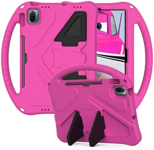 Funda para tablet Huawei MatePad SE de 11 pulgadas 2024, funda protectora ligera a prueba de golpes con soporte de asa, color rosa