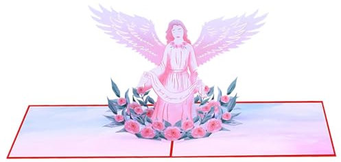 Pop Up Engel Karte - Engelskarte, Heilungskarte | Einzigartige katholische Weihnachtskarte mit Umschlägen für Beerdigung, Trauer, Denkmal, Taufe