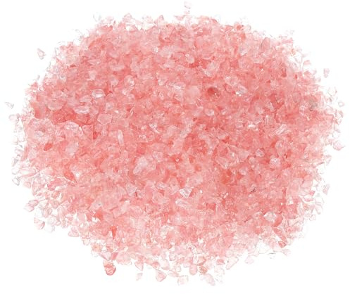 PATIKIL Dekorativer Glas-Kies 450g/1lb 3-6mm, Unregelmäßige GlitzerEdelsteinee Perlen Chips Gebrochener Zerkleinerter Feuerglas für Bastelvasenfüller Fischereitank Aquarium, Pink