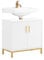 SoBuy Waschbeckenunterschrank Waschtischunterschrank Badschrank Waschtisch Badezimmerschrank Unterschrank Badmöbel Weiß BHT ca. 60x59x30cm BZR179-W