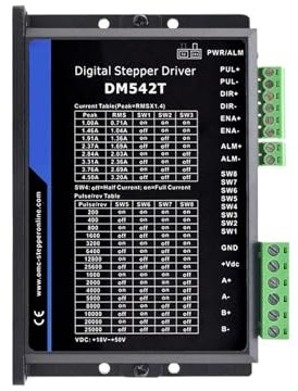 DM542T Stepper Motor Driver 1.0-4.2A 20-50VDC 2-phase Digital Stepper Motor Controller for Nema 17/23 Stepper