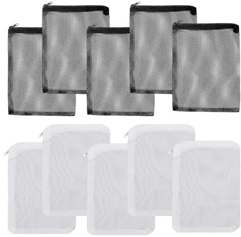 10 Stück Filterbeutel Aquarium,rolls Filteraquarien,mit Reißverschluss,netz Filtersack,Hohem Durchfluss Wiederverwendbare Beutel,Netzbeutel,Feinmaschiges Bag,Filtertasche,für Aktivkohle,Biokugeln