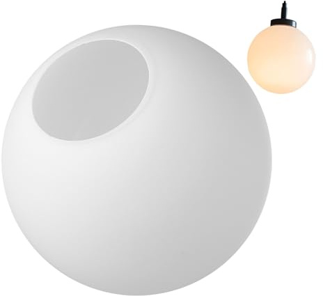 BESPORTBLE Tulipa Globo de Vidrio Esmerilado, Diámetro 15 cm | Cubierta Esférica para Lámpara Compatible, Difusión Visual de la Luz, Abertura Interior Indicada de 6 a 7 cm