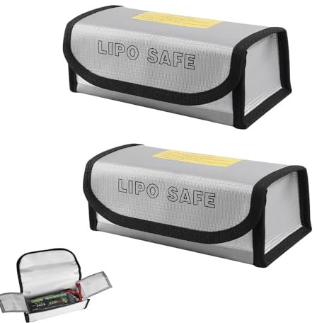 Lipo Safe Bag, 2 Stück Lipo-Sicherheitstasche, Feuerfeste Sicherheitsschutztasch, Feuerfest Explosionsgeschützte Akku Tasche, Akkus Lipo-Akku-Aufbewahrungsbox für Charge, Lipo Akku Tasche