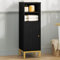Hzuaneri Badezimmerschrank, Badschrank, Toilettenschrank, schmales Badregal, verstellbare Ablagen, einfache Montage, Avec offenen Fächern, 26 x 26 x 80 cm, Schwarz SC06604G