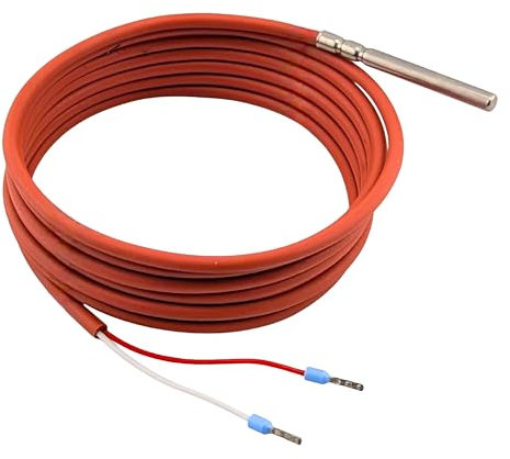 Tmonit - PT1000 Temperaturfühler | 2 Meter Silikon-Leitung | bis +200°C | Made in Germany | Temperatursensor Fühler Kabelfühler Solarfühler