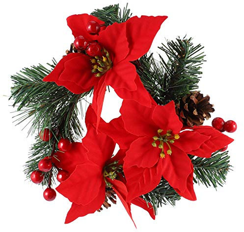 BUGUUYO Tannengirlande Mit Zapfen Weihnachtskranz Festivalgirlande Türkranz Vorn Aus Kunstblumen Für Party-blumendekoration