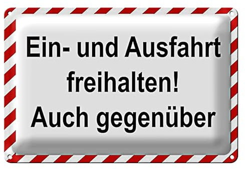 Cartello in metallo robusto | tenere libero ingresso e uscita, anche opposto, resistente alle intemperie, 30 x 20 cm