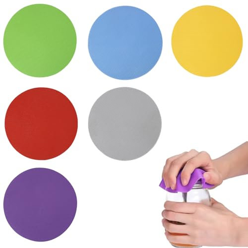 Rubber Jar Opener Grippers, Non-Slip Lid and Bottle Opener Pads, Heat-Insulated Multifunctional Tool for Jars and Bottles, Easy Grip for Arthritic Hands, Silicone Rubber Gripper for Better Grip