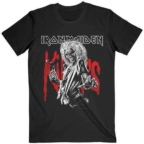 Rock Off officially licensed products Iron Maiden Killers Eddie Large Graphic Distress T Shirt S Black
