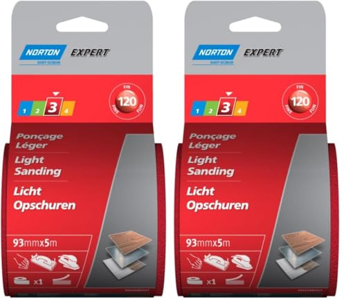 Norton Rouleau Norgrip expert 93 x 5 m Grain 120 (Lot de 2)
