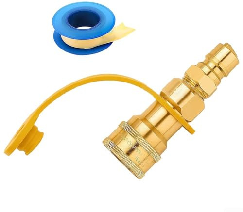 Raccordo a innesto rapido in ottone da 1/2 con inserto maschio per LP e gas naturale, giunto a sgancio rapido per un collegamento sicuro senza perdite, adatto per griglie a bassa pressione, camper e
