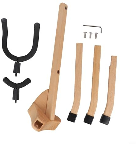 Startbuymore Saxophonständer aus Holz für Alt- und Tenorsaxophon, Massivholz-Stativ mit Halterung, Sicherungsmechanismus und Puffer-Design