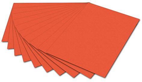 folia 6140 - Fotokarton Orange, 50 x 70 cm, 300 g/qm, 10 Bogen - zum Basteln und kreativen Gestalten von Karten, Fensterbildern und für Scrapbooking