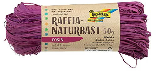 folia 9021 - Raffia Natural Eosin 1 paquete de 50 g, cuerda de mezcla de paja natural, ideal para manualidades, decoración o para arreglos, ramos y otros trabajos florísticos