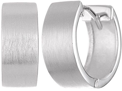 Vinani Damen Ohrringe 925 Silber - Klapp-Creolen rund mattiert aus 925 Sterling Silber Ohrring Set für Frauen CMB