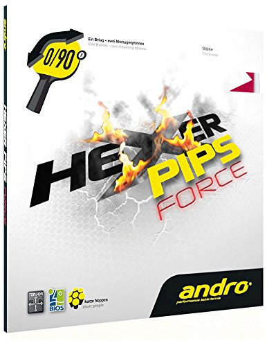 ANDRO Belag Hexer Pips Force, schwarz, 1,9 mm