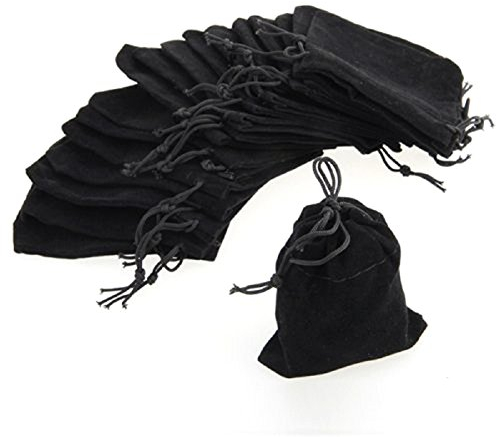 rosenice 75pcs Portable langlebig Samtbeutel Tunnelzug Schmuck Beutel Geschenk Beutel Samtsäckchen Schmuck Samtbeutel 9x7cm